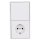 Jung Serie LS Komplett-Set Alpinweiß:  LS1520WW SCHUKO Steckdose + LS995WW Wippe + 505U Serien Wippschalter Einsatz + LS981WW Rahmen 2fach