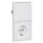 Jung Serie LS Komplett-Set Alpinweiß:  LS1520WW SCHUKO Steckdose + LS995WW Wippe + 506U Serien Wippschalter Einsatz + LS981WW Rahmen 2fach