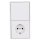 Jung Serie LS Komplett-Set Alpinweiß:  LS1520WW SCHUKO Steckdose + LS995WW Wippe + 506U Serien Wippschalter Einsatz + LS981WW Rahmen 2fach