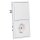 Jung Serie LS Komplett-Set Alpinweiß:  LS1520WW SCHUKO Steckdose + LS995WW Wippe + 505U Wippschalter Serien Einsatz + LS982WW Rahmen 2fach