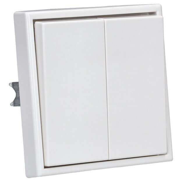 Jung Serie LS Komplett-Set Alpinweiß: LS995WW Serien Wippe + 505U Wippschalter Serie Einsatz + LS981WW Rahmen 1fach