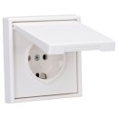Jung Serie LS Komplett-Set Alpinweiß: LS1520KLWW SCHUKO Steckdose mit Klappdeckel + LS981WW Rahmen 1fach