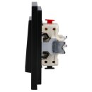 Jung Serie A Komplett-Set Schwarz: A595SW Serienschalter + 505U Wippschalter Serien + AC581SW Rahmen 1fach