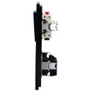 Jung Serie A Komplett-Set Schwarz: 506U Wippschalter Universal + A590SW Wippe + A1520KISW SCHUKO Steckdose m. Berührungsschutz + A5582BFSW 2-fach Rahmen