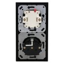 Jung Serie A Komplett-Set Schwarz: 506U Wippschalter Universal + A590SW Wippe + A1520KISW SCHUKO Steckdose m. Berührungsschutz + A5582BFSW 2-fach Rahmen