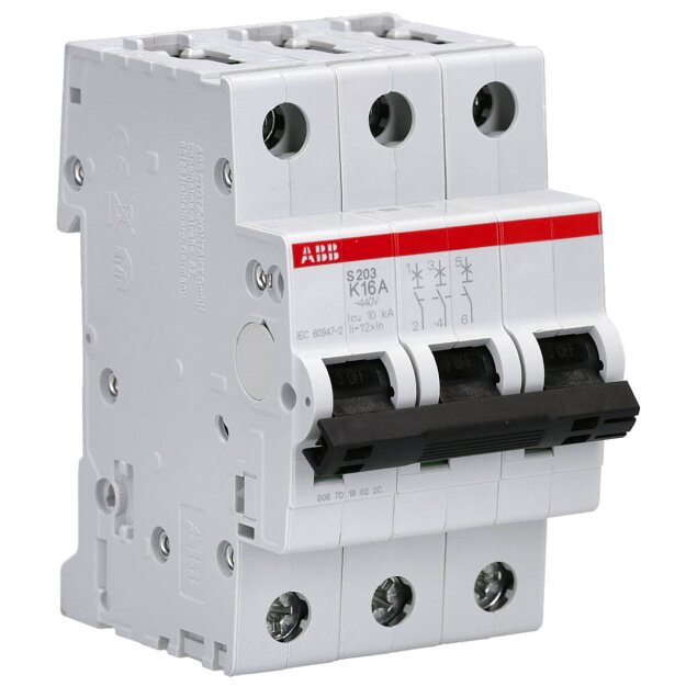 ABB S203-K16 Sicherungsautomat - S200-3P - 16 A - K(AC) 6 kA 2CDS253001R0467