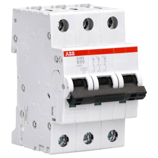 ABB S203-B50 Sicherungsautomat - S200-3P - 50 A - B(AC) 6 kA 2CDS253001R0505
