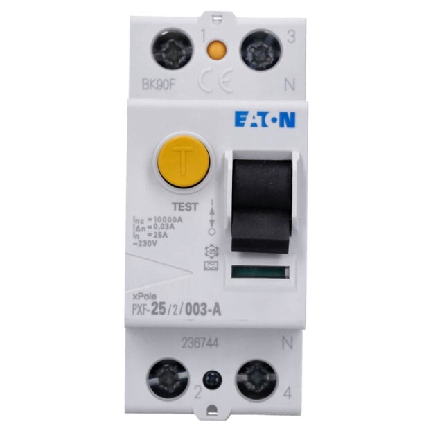 Eaton FI-Schutzschalter PXF-40/4/003-A – 40A, 4-polig, 30mA, Für Sichere Elektroinstallation
