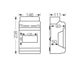 Hensel KV1506 KV 90-Automatengehäuse 6 Teilungseinheiten (6x18 mm), IP 54