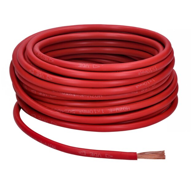 Aderleitung flexibel H07V-K 10 mm² rot 10 Meter