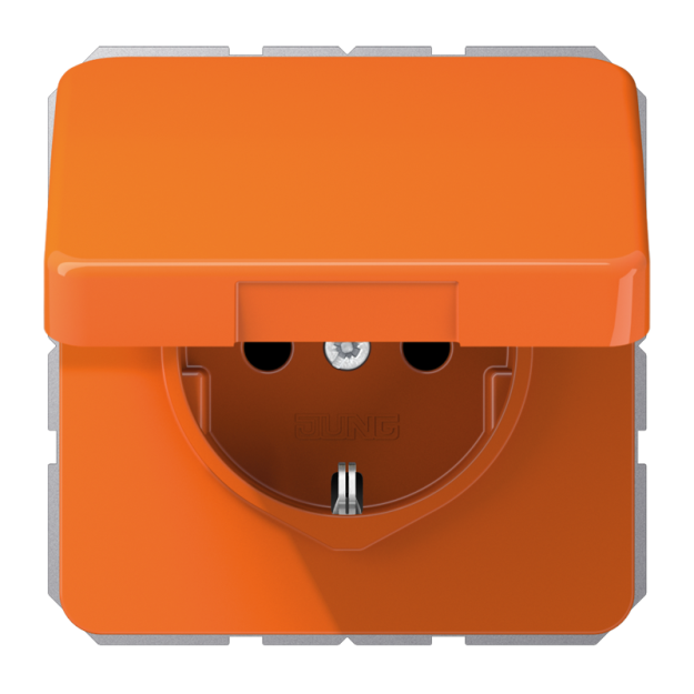 Jung CD1521BFKLO SCHUKO-Steckdose 16 A 250 V ~ Schraubklemmen Klappdeckel Thermoplast Serie CD orange