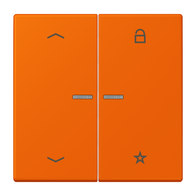 Jung FMLC1701P224 eNet Taster Universal 1fach mit Pfeilsymbolen Duroplast lackiert Serie LS orange