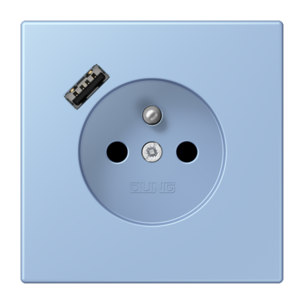 Jung LC1520F-18A207 Steckdose französisch/belgisches System 16 A 250 V ~ mit USB-Ladegerät 1 x Typ A SAFETY+ Serie LS outremer moyen