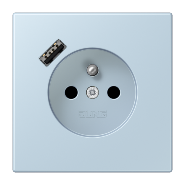 Jung LC1520F-18A208 Steckdose französisch/belgisches System 16 A 250 V ~ mit USB-Ladegerät 1 x Typ A SAFETY+ Serie LS outremer clair