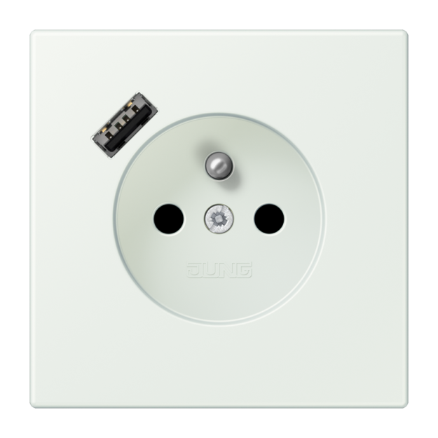 Jung LC1520F-18A210 Steckdose französisch/belgisches System 16 A 250 V ~ mit USB-Ladegerät 1 x Typ A SAFETY+ Serie LS outremer gris