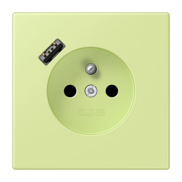Jung LC1520F-18A222 Steckdose französisch/belgisches System 16 A 250 V ~ mit USB-Ladegerät 1 x Typ A SAFETY+ Serie LS vert jaune clair