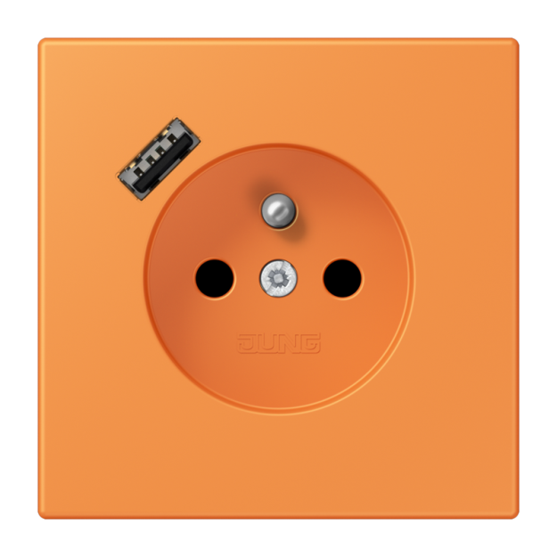 Jung LC1520F-18A225 Steckdose französisch/belgisches System 16 A 250 V ~ mit USB-Ladegerät 1 x Typ A SAFETY+ Serie LS orange clair
