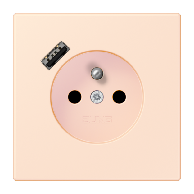 Jung LC1520F-18A226 Steckdose französisch/belgisches System 16 A 250 V ~ mit USB-Ladegerät 1 x Typ A SAFETY+ Serie LS orange pâle