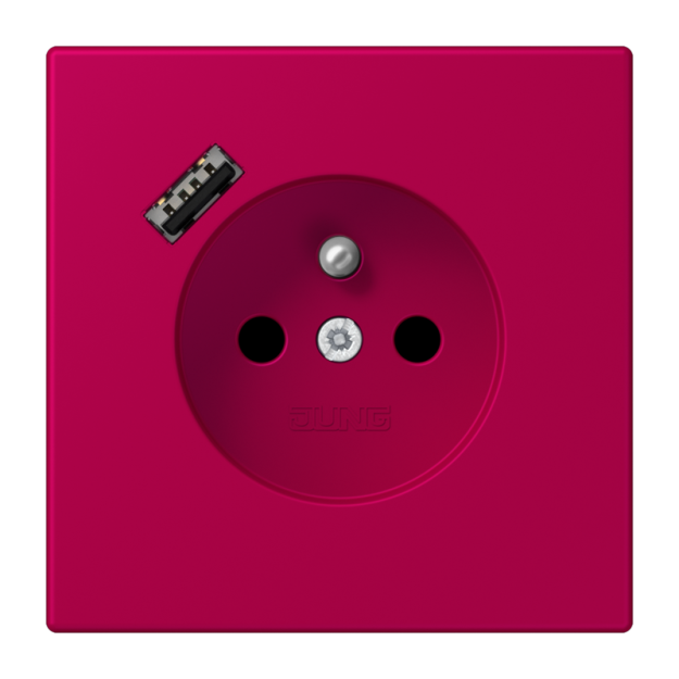 Jung LC1520F-18A230 Steckdose französisch/belgisches System 16 A 250 V ~ mit USB-Ladegerät 1 x Typ A SAFETY+ Serie LS rouge rubia