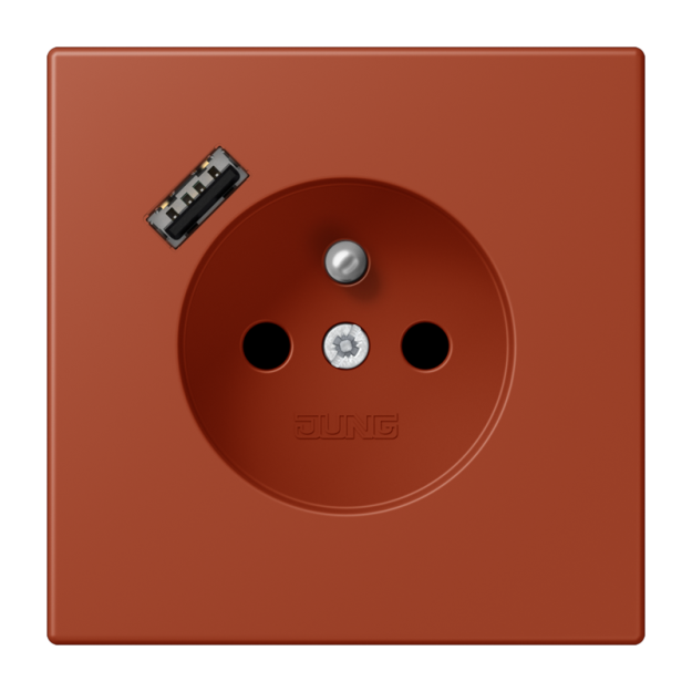Jung LC1520F-18A232 Steckdose französisch/belgisches System 16 A 250 V ~ mit USB-Ladegerät 1 x Typ A SAFETY+ Serie LS locre rouge