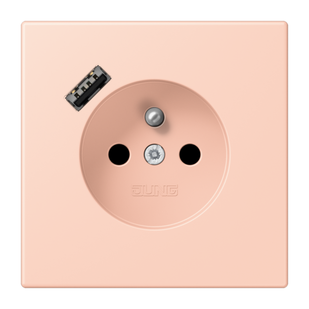 Jung LC1520F-18A234 Steckdose französisch/belgisches System 16 A 250 V ~ mit USB-Ladegerät 1 x Typ A SAFETY+ Serie LS l’ocre rouge clair