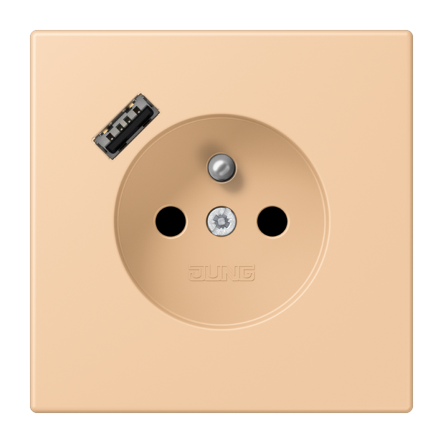 Jung LC1520F-18A237 Steckdose französisch/belgisches System 16 A 250 V ~ mit USB-Ladegerät 1 x Typ A SAFETY+ Serie LS terre sienne claire 31