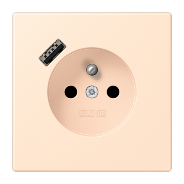 Jung LC1520F-18A238 Steckdose französisch/belgisches System 16 A 250 V ~ mit USB-Ladegerät 1 x Typ A SAFETY+ Serie LS terre sienne pâle