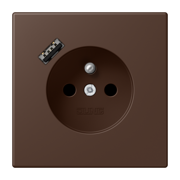 Jung LC1520F-18A239 Steckdose französisch/belgisches System 16 A 250 V ~ mit USB-Ladegerät 1 x Typ A SAFETY+ Serie LS terre d’ombre brûlée 31