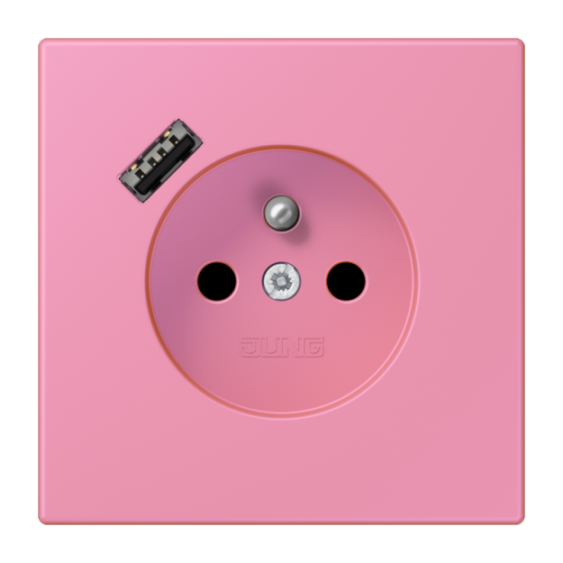 Jung LC1520F-18A246 Steckdose französisch/belgisches System 16 A 250 V ~ mit USB-Ladegerät 1 x Typ A SAFETY+ Serie LS rose vif