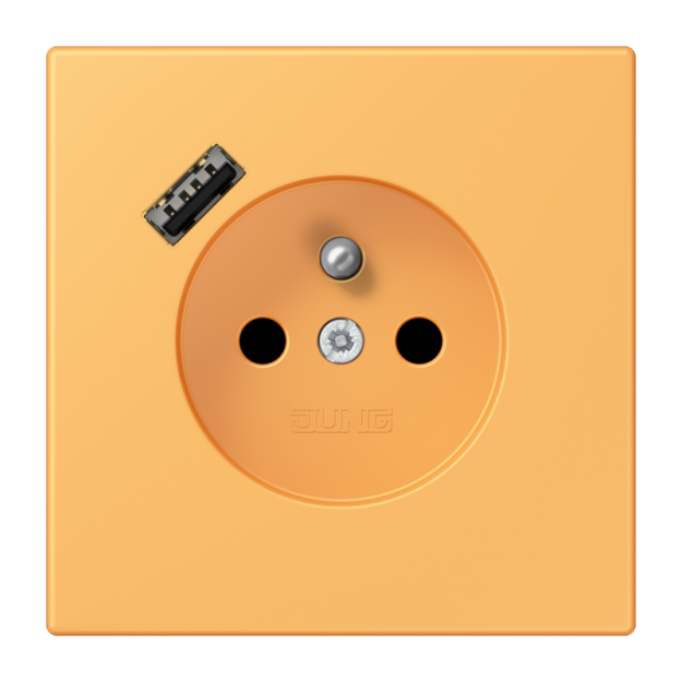 Jung LC1520F-18A254 Steckdose französisch/belgisches System 16 A 250 V ~ mit USB-Ladegerät 1 x Typ A SAFETY+ Serie LS ocre jaune clair