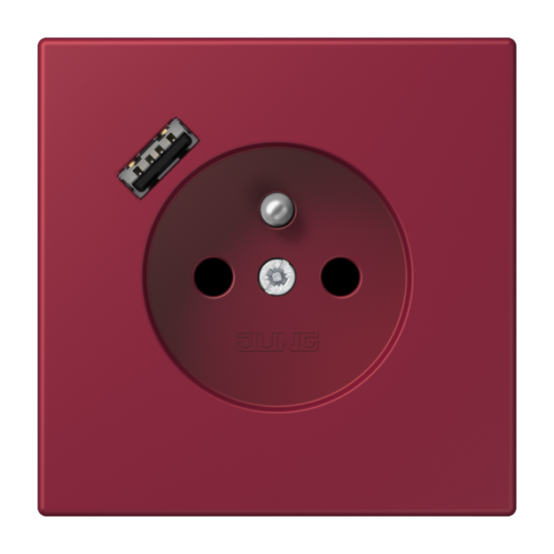Jung LC1520F-18A255 Steckdose französisch/belgisches System 16 A 250 V ~ mit USB-Ladegerät 1 x Typ A SAFETY+ Serie LS le rubis