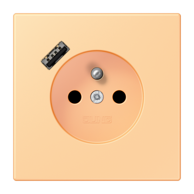 Jung LC1520F-18A258 Steckdose französisch/belgisches System 16 A 250 V ~ mit USB-Ladegerät 1 x Typ A SAFETY+ Serie LS terre sienne claire 59