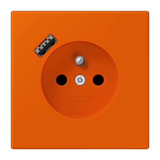 Jung LC1520F-18A260 Steckdose französisch/belgisches System 16 A 250 V ~ mit USB-Ladegerät 1 x Typ A SAFETY+ Serie LS orange vif