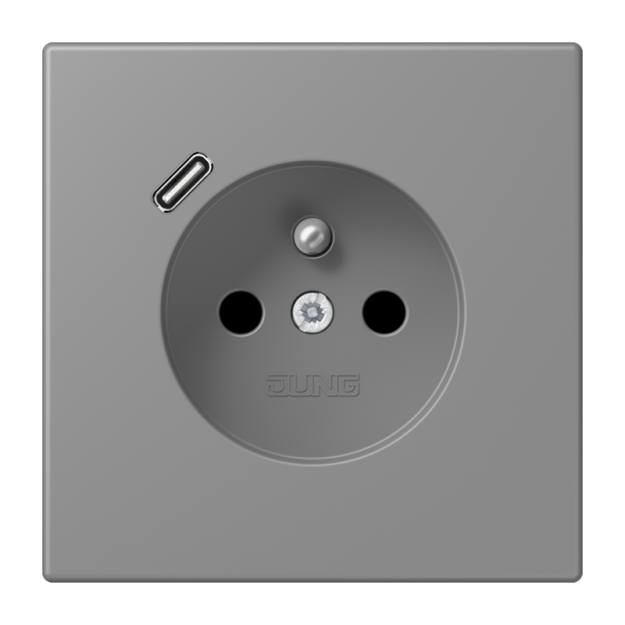 Jung LC1520F-18C203 Steckdose französisch/belgisches System 16 A 250 V ~ mit USB-Ladegerät 1 x Typ C SAFETY+ Serie LS gris 31