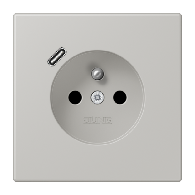 Jung LC1520F-18C205 Steckdose französisch/belgisches System 16 A 250 V ~ mit USB-Ladegerät 1 x Typ C SAFETY+ Serie LS gris clair 31