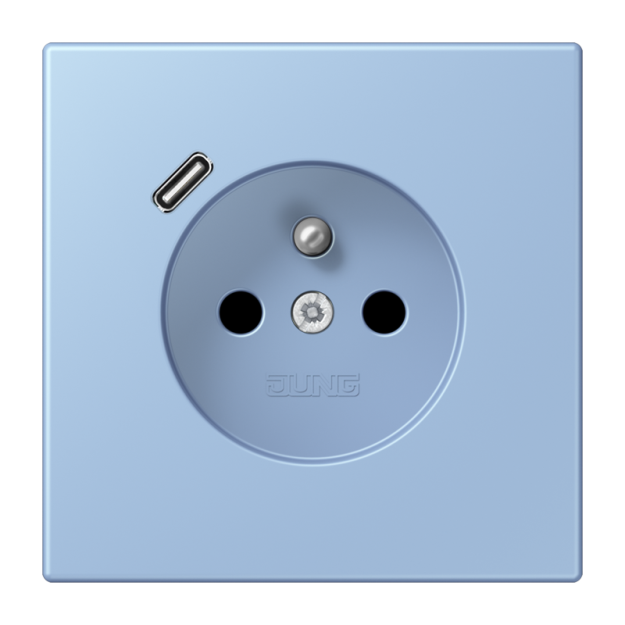 Jung LC1520F-18C207 Steckdose französisch/belgisches System 16 A 250 V ~ mit USB-Ladegerät 1 x Typ C SAFETY+ Serie LS outremer moyen