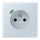 Jung LC1520F-18C209 Steckdose französisch/belgisches System 16 A 250 V ~ mit USB-Ladegerät 1 x Typ C SAFETY+ Serie LS outremer pâle