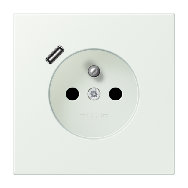 Jung LC1520F-18C210 Steckdose französisch/belgisches System 16 A 250 V ~ mit USB-Ladegerät 1 x Typ C SAFETY+ Serie LS outremer gris