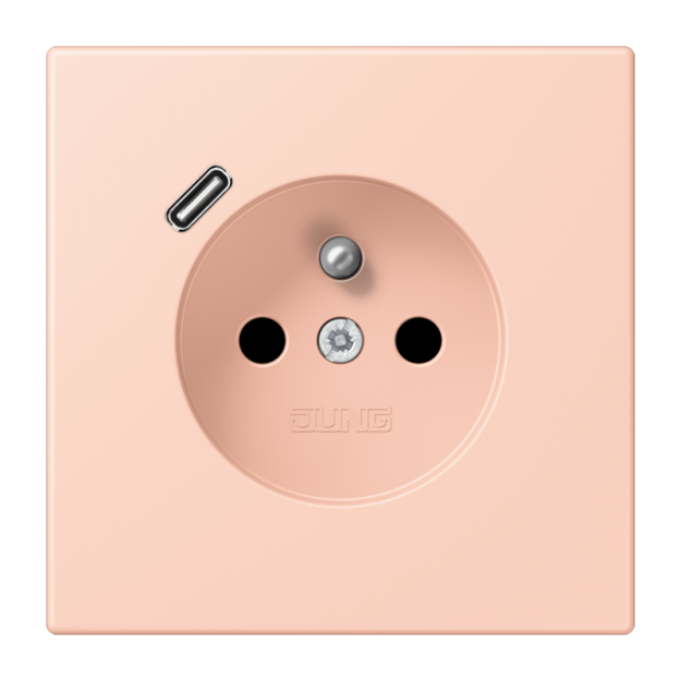 Jung LC1520F-18C234 Steckdose französisch/belgisches System 16 A 250 V ~ mit USB-Ladegerät 1 x Typ C SAFETY+ Serie LS l’ocre rouge clair