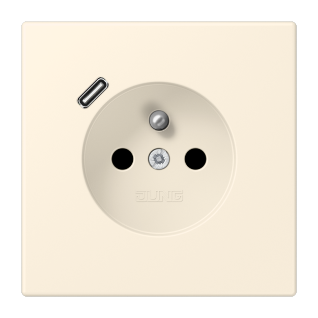 Jung LC1520F-18C245 Steckdose französisch/belgisches System 16 A 250 V ~ mit USB-Ladegerät 1 x Typ C SAFETY+ Serie LS blanc ivoire