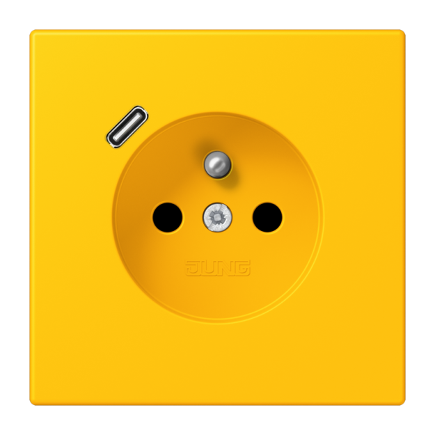 Jung LC1520F-18C263 Steckdose französisch/belgisches System 16 A 250 V ~ mit USB-Ladegerät 1 x Typ C SAFETY+ Serie LS le jaune vif