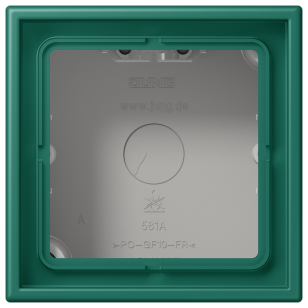 Jung LC581A216 Aufputz-Kappe 1fach Duroplast lackiert Serie LS vert anglais