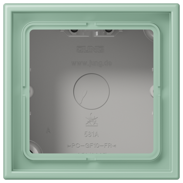 Jung LC581A217 Aufputz-Kappe 1fach Duroplast lackiert Serie LS vert anglais clair