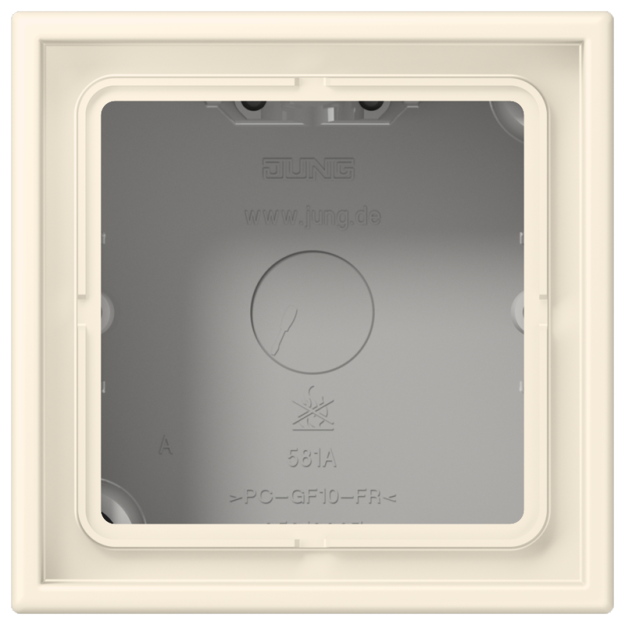 Jung LC581A245 Aufputz-Kappe 1fach Duroplast lackiert Serie LS blanc ivoire