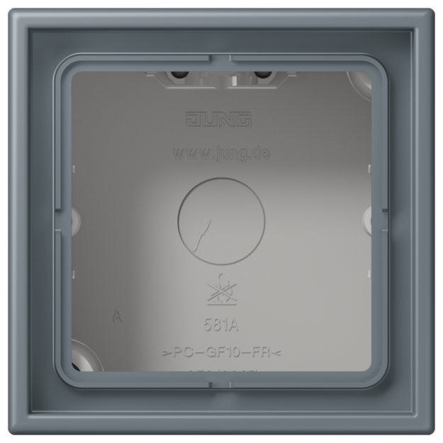 Jung LC581A251 Aufputz-Kappe 1fach Duroplast lackiert Serie LS gris 59