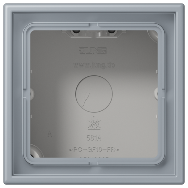 Jung LC581A257 Aufputz-Kappe 1fach Duroplast lackiert Serie LS gris clair 59