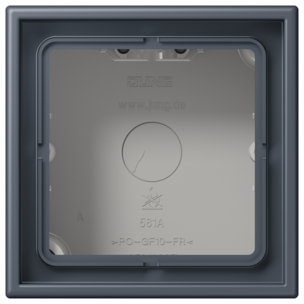 Jung LC581A262 Aufputz-Kappe 1fach Duroplast lackiert Serie LS gris foncé 59
