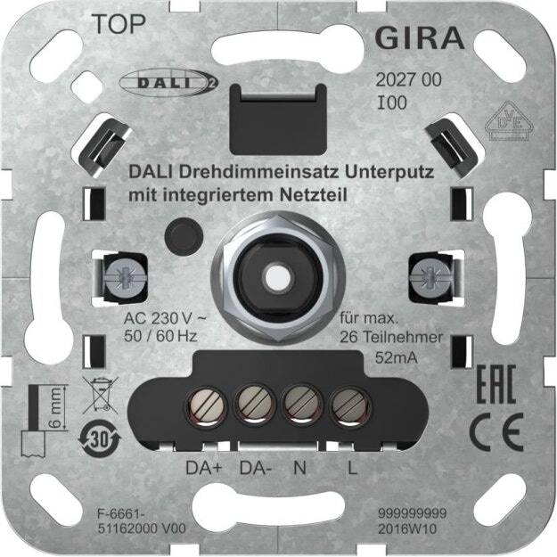 Gira 202700 DALI Drehdimmereinsatz UP Netzteil Einsatz