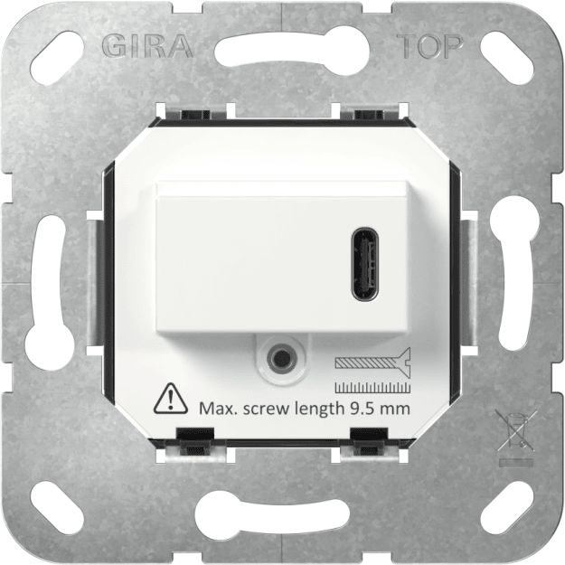 Gira 236200 USB-Spannungsversorgung PD Typ C Einsatz Weiß