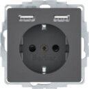 Berker MAN0204523 Steckdose SCHUKO mit USB A-A Q.1/Q.3...